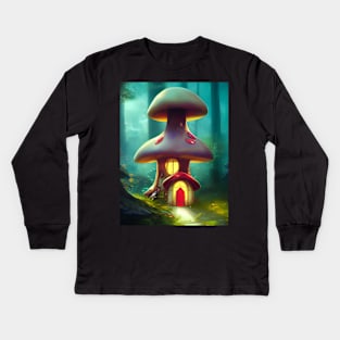 Enchanting Home for Sale (7) - Magic Mushroom House Kids Long Sleeve T-Shirt